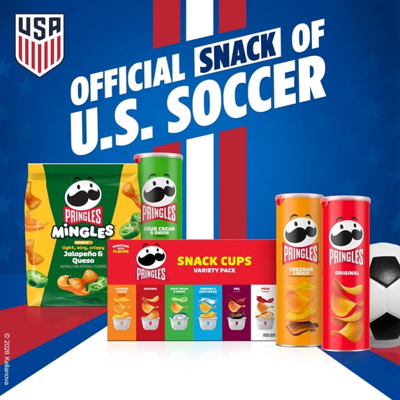 Pringles Potato Crisps Chips, Lunch Snacks, Snack Cups, Variety Pack, 19.5oz Box (27 Cups)