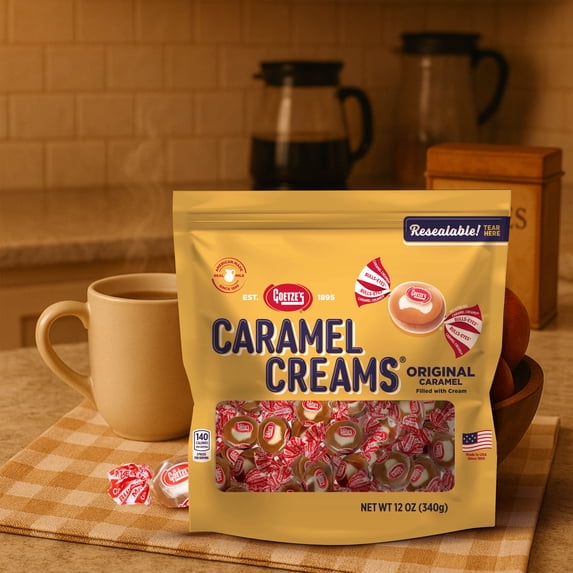 Goetze's Original Caramel Creams, Peanut Free, Milk, Wheat and Soy, 12oz Bag